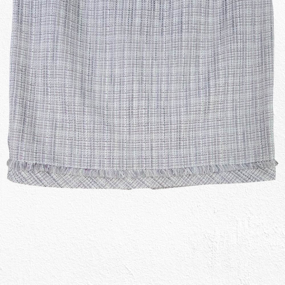 WHBM Purple White Tweed Fray Fringe Pencil Straight Knee Length Skirt Size 8 - Picture 4 of 10